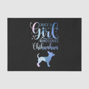 Just A Girl Who Loves Chihuahua Dog Owner Lady Seidenpapier