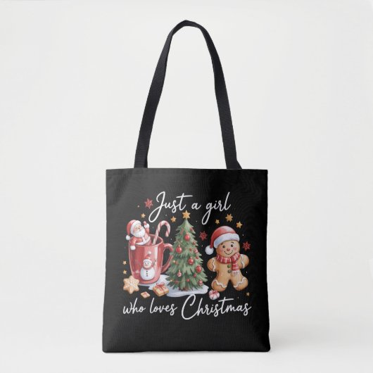 Just A Girl who Loves Christmas Coquette Bow Tasche (Vorderseite)