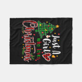 Just A Girl Who Loves Christmas Funny Xmas Pajama Fleecedecke (Vorderseite (Horizontal))