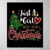 Just A Girl Who Loves Christmas Funny Xmas Pajama Poster (Vorne)