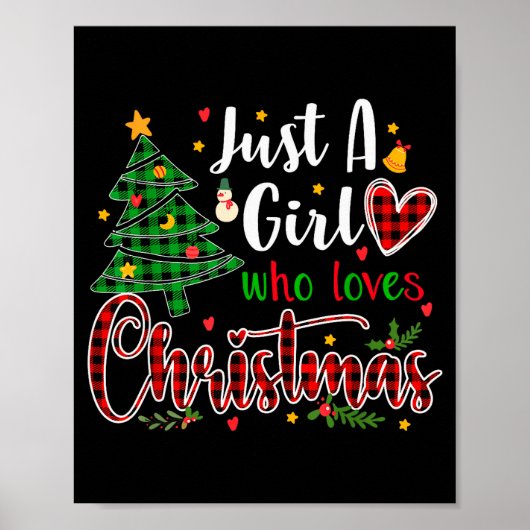Just A Girl Who Loves Christmas Funny Xmas Pajama Poster (Vorne)