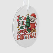 Just A Girl Who Loves Christmas Holiday Winter Ornament (Vorderseite)