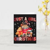 Just A Girl Who Loves Christmas Hot Cocoa Lover Xm Karte (Gelbe Blume)