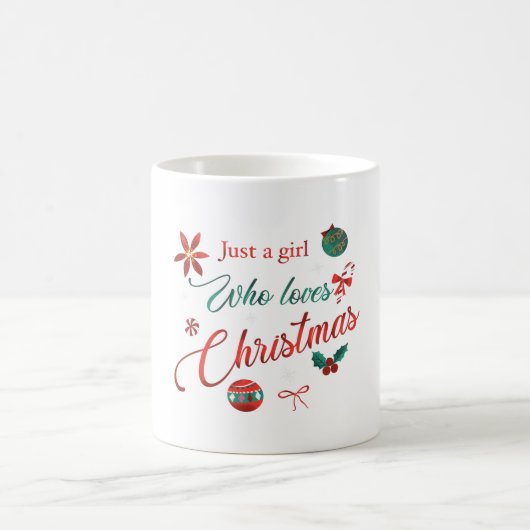 Just a Girl Who Loves Christmas Kaffeetasse (Mittel)