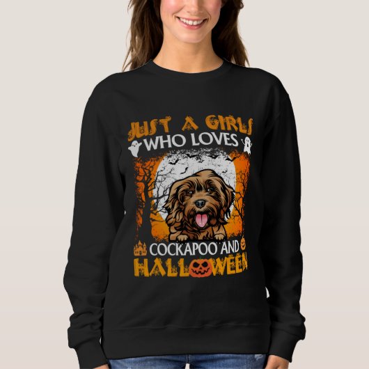 Just A Girl Who Loves Cockapoo And Halloween Sweatshirt (Vorderseite)