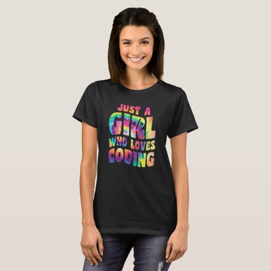 Just A Girl Who Loves Coding Coder Apparel Program T-Shirt (Vorne ganz)