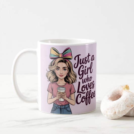 Just A Girl Who Loves Coffee Classic Mug Kaffeetasse (Mit Donut)