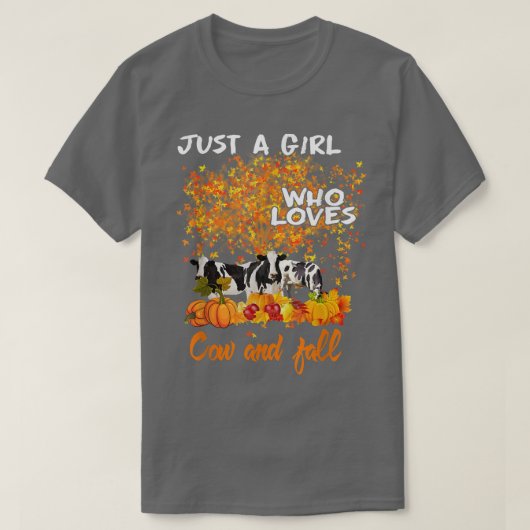Just A Girl Who Loves Cows And Fall Pumpkin Autumn T-Shirt (Design vorne)