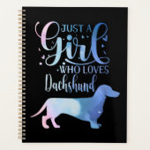 Just A Girl Who Loves Dachshund Dog Lover Female Planer (Vorderseite)