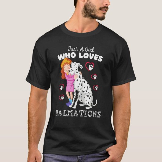Just A Girl Who Loves Dalmatians Cute Dalmatian Ki T-Shirt (Vorderseite)