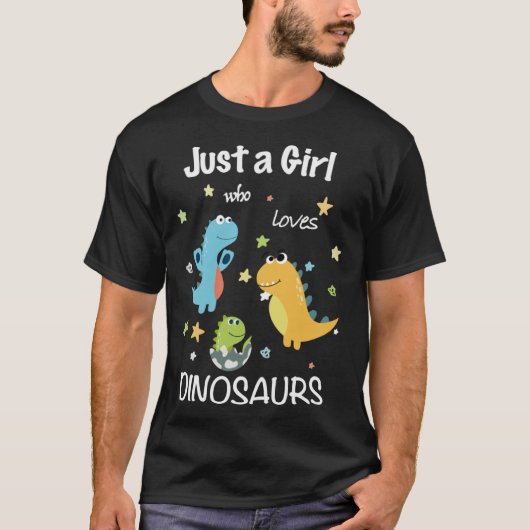 Just a Girl Who Loves Dinosaurs Brachiosaurus Dino T-Shirt (Vorderseite)