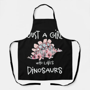 Just A Girl Who Loves Dinosaurs Cute Floral Schürze