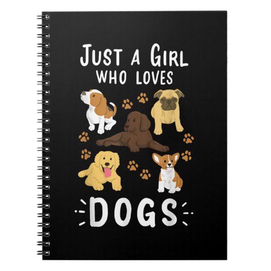 Just a Girl Who Loves Dog Lover Gift for Girl Notizblock (Vorderseite)