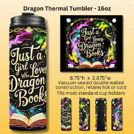 Just A Girl Who Loves Dragon Books  Thermosbecher
