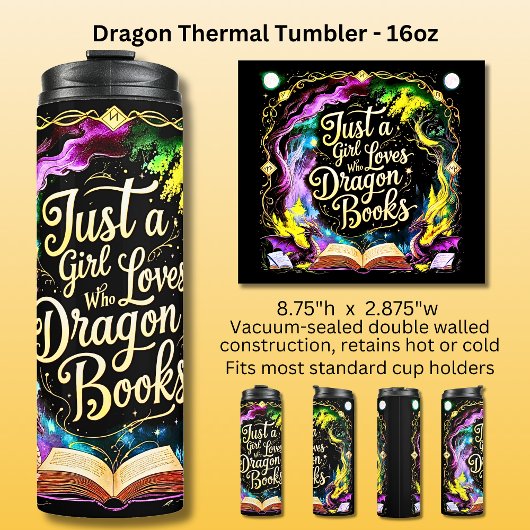 Just A Girl Who Loves Dragon Books  Thermosbecher