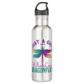 Just a Girl Who Loves Dragonflies Edelstahlflasche (Vorderseite)