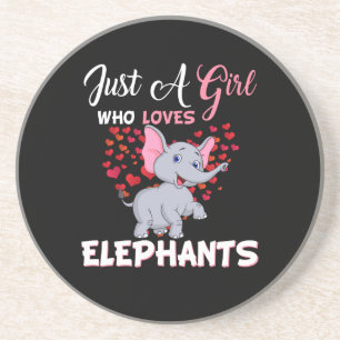 Just A Girl Who Loves Elephants Gifts Getränkeuntersetzer