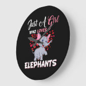 Just A Girl Who Loves Elephants Gifts Große Wanduhr (Winkel)