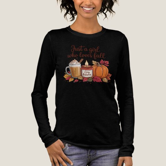 Just a Girl Who Loves Fall" Cozy Autumn Vibes Tri-Blend Shirt (Vorderseite)