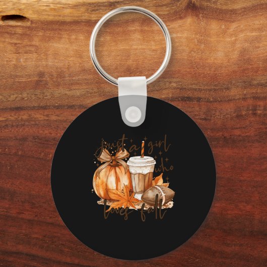 Just A Girl Who Loves Fall Pumpkin Cozy Autumn Fal Schlüsselanhänger (Vorderseite)