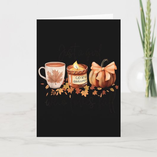 Just A Girl Who Loves Fall Pumpkin Cozy Autumn Karte (Vorderseite)
