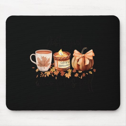 Just A Girl Who Loves Fall Pumpkin Cozy Autumn Mousepad (Vorne)