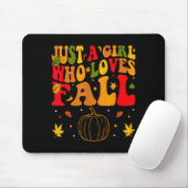 Just A Girl Who Loves Fall Pumpkin Cozy Autumn Mousepad (Mit Mouse)