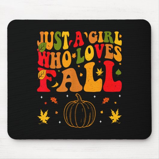 Just A Girl Who Loves Fall Pumpkin Cozy Autumn Mousepad (Vorne)