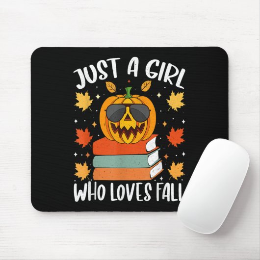Just A Girl Who Loves Fall Pumpkin Cozy Autumn Mousepad (Mit Mouse)