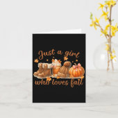 Just A Girl Who Loves Fall Pumpkin Cozy Autumn Wom Karte (Gelbe Blume)