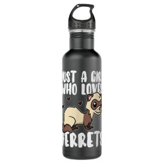 Just A Girl Who Loves Ferrets Cute Weasel Ferret C Edelstahlflasche