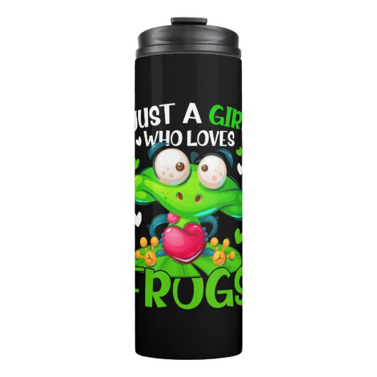 Just A Girl Who Loves Frogs Kids Girls Frog Thermosbecher (Vorderseite)