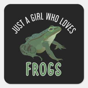 Just a girl who loves frogs quadratischer aufkleber