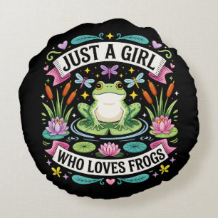 Just a girl who loves frogs rundes kissen