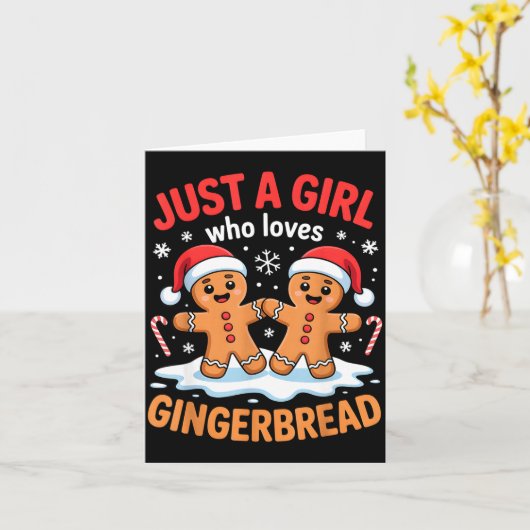 Just A Girl Who Loves Gingerbread Cute Christmas O Karte (Gelbe Blume)