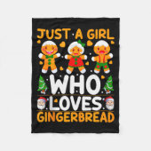 Just A Girl Who Loves Gingerbread Man Christmas Gi Fleecedecke (Vorderseite)