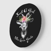 Just a Girl who loves Goats Farmer Women Goat Große Wanduhr (Winkel)
