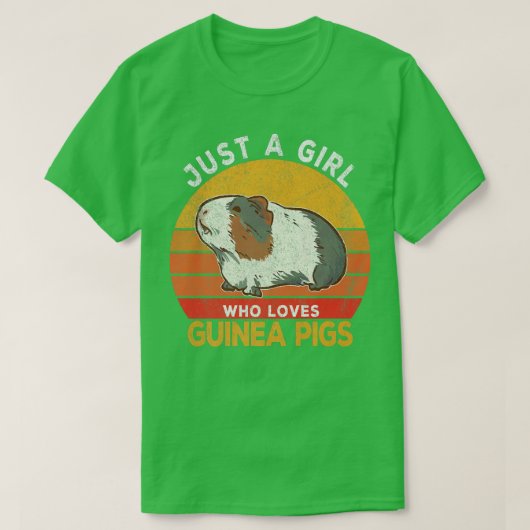 Just A Girl Who Loves Guinea Pigs Lover Wheek Retr T-Shirt (Design vorne)