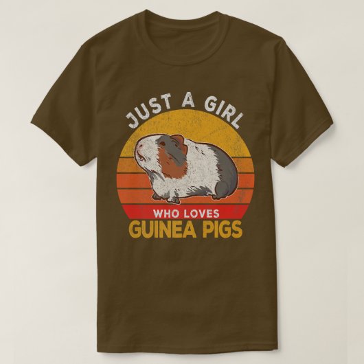 Just A Girl Who Loves Guinea Pigs Lover Wheek Retr T-Shirt (Design vorne)