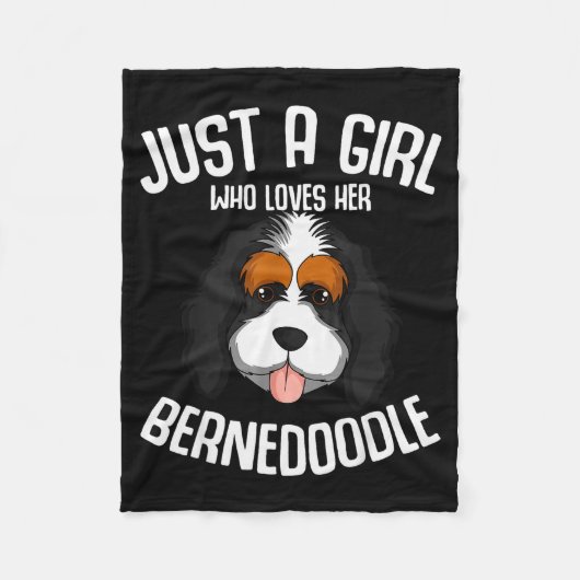Just A Girl Who Loves Her Bernedoodle Dog Girls Fleecedecke (Vorderseite)