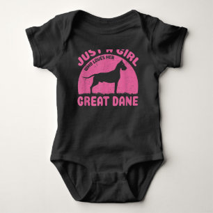 Just A Girl Who Loves Her Great Dane Dog Owner Baby Strampler