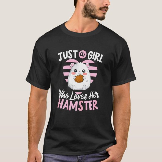 Just A Girl Who Loves Her Hamster Mom Fluffy Roden T-Shirt (Vorderseite)