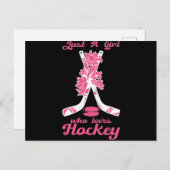 Just A Girl Who Loves Hockey Stick Puck Sport Postkarte (Vorne/Hinten)