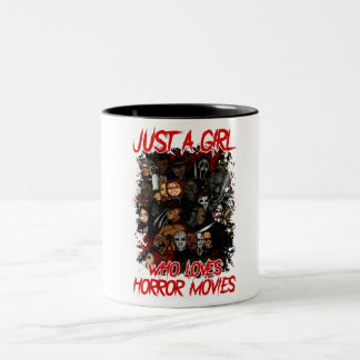 Just A Girl Who Loves Horror Movies Zweifarbige Tasse