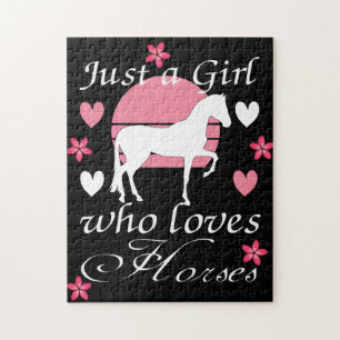 Just A Girl Who Loves Horses in Rose Pink   Puzzle