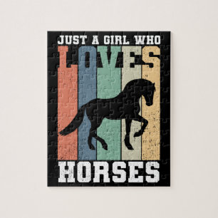Just a girl who loves Horses Retro Vintage Horse Puzzle