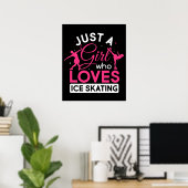 Just a Girl Who Loves Ice Skating Figure Skate Poster (Heimbüro)
