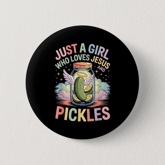 Just A Girl Who Loves Jesus And Ckles Funny Design Button (Vorderseite)