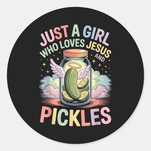 Just A Girl Who Loves Jesus And Ckles Funny Design Runder Aufkleber (Vorderseite)
