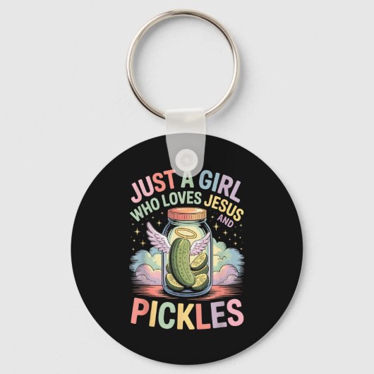 Just A Girl Who Loves Jesus And Ckles Funny Design Schlüsselanhänger (Vorderseite)